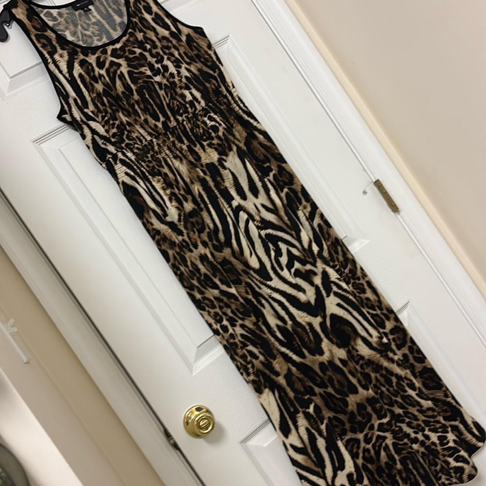 An studio animal print leopard maxi dress vlv pinup rockabilly vixen beach